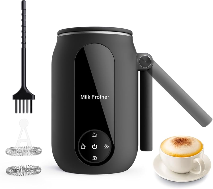 Foldable Handle 4-in-1 Electric Milk Frother with 8.5oz Capacity, Port