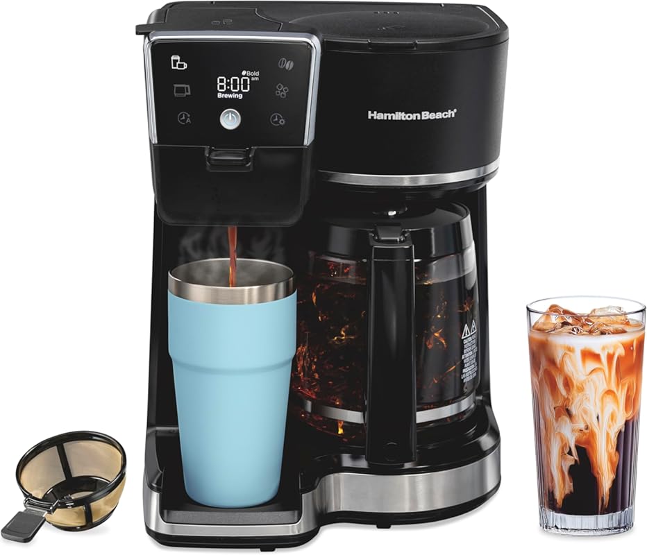 Hamilton Beach 2-Way 12 Cup Programmable Drip and Single Serve Coffee 