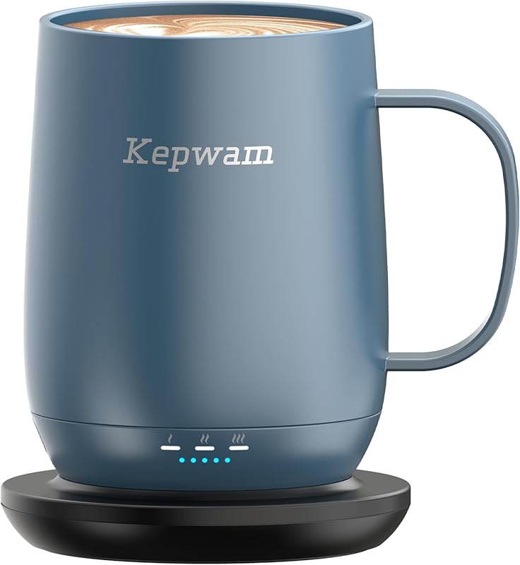 Kepwam Self Heating Coffee Mug T2, 16oz Smart Heated Mug with 150-Min