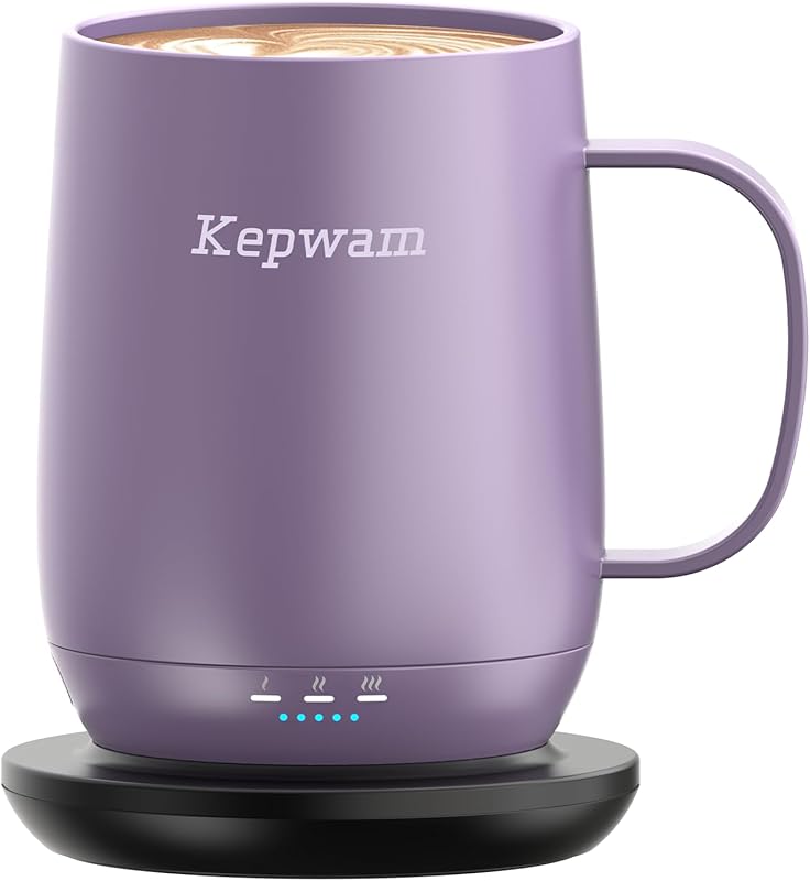 Kepwam T2 16oz Smart Heated Coffee Mug with 150 Min Battery Life and 1