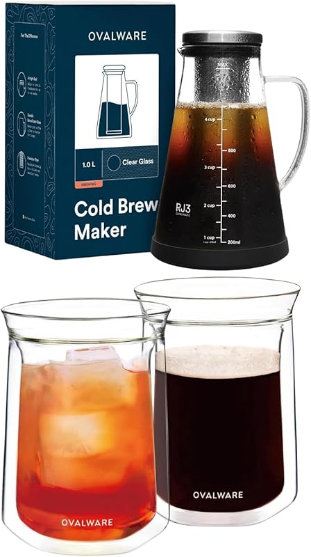 Airtight Cold Brew Iced Coffee Maker 1.0L with Double Wall Insulated G