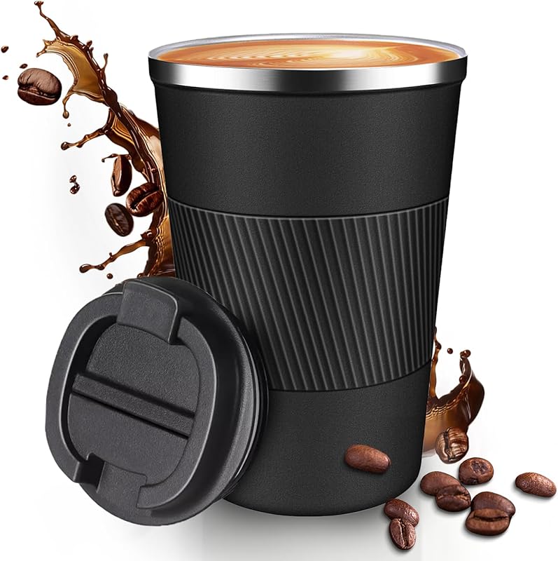 12oz Portable Stainless Steel Travel Coffee Mug with Spill Leak-Proof