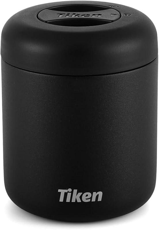 Tiken Airtight 660ml Double Wall Stainless Steel Coffee Canister with