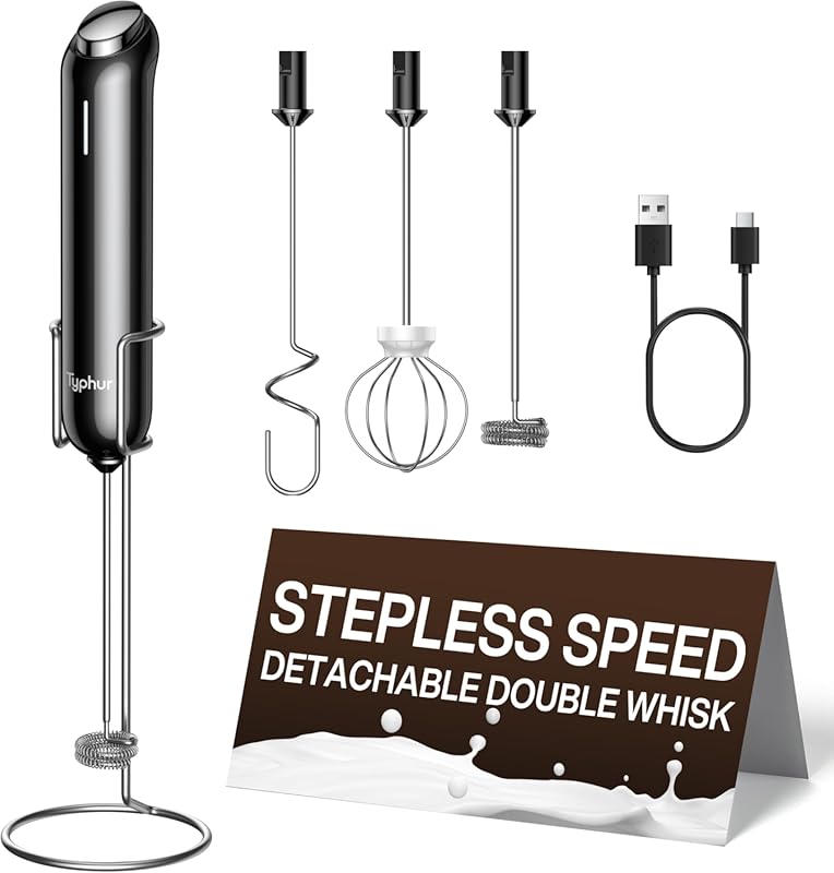 InstaWhisk Rechargeable Milk Frother with Variable Speed and Detachabl