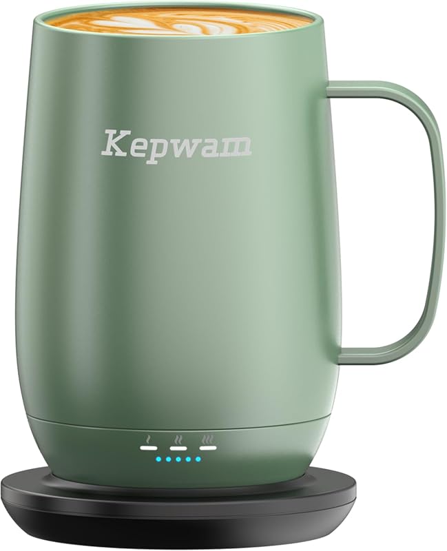Kepwam Heated Coffee Mug T2-Plus 20 oz Large Capacity Self-Heating Mug