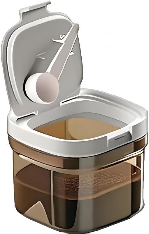 Airtight 8oz Coffee Canister with Scoop, Kitchen Food Storage Jar for
