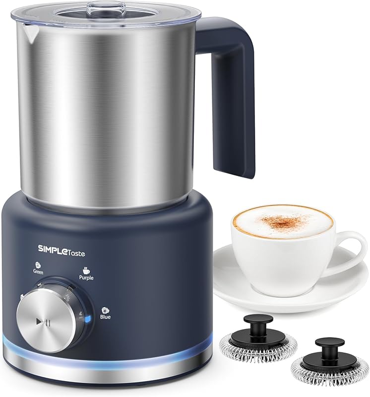 SIMPLETASTE 4-in-1 Electric Milk Steamer and Frother with 16.91oz Capa