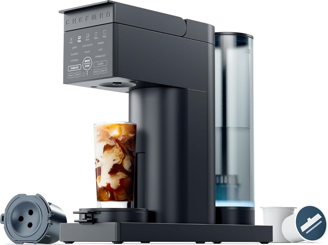 Chefman Caffeinator Single Serve Coffee Maker for K-Cups and Grounds w