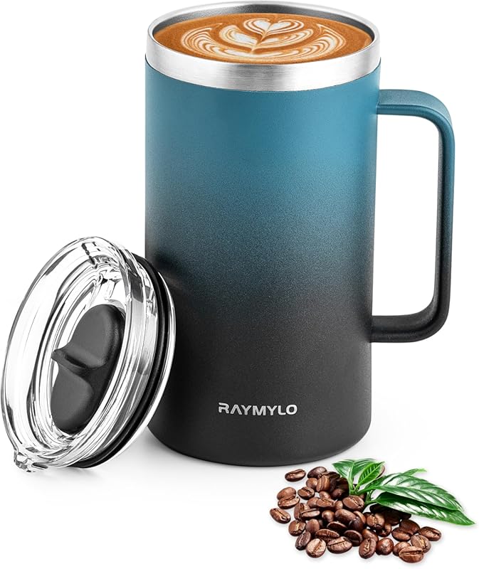 Insulated 24 oz Double Wall Stainless Steel Coffee Mug with Leak-Proof