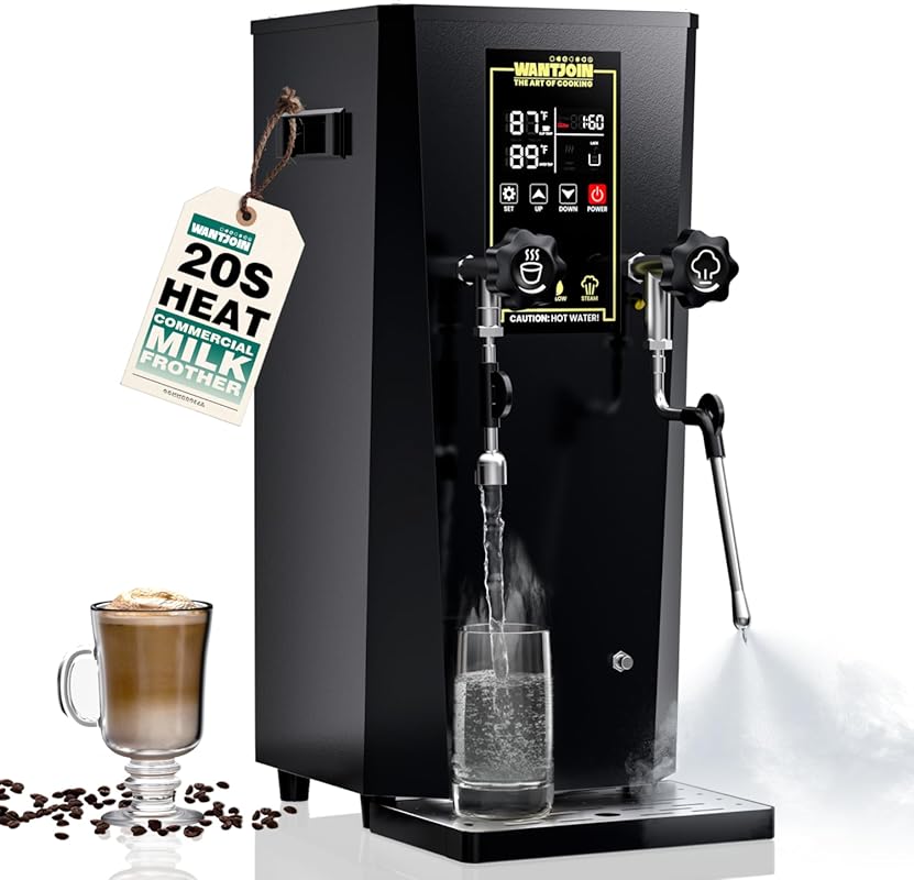 WantJoin 2000W Commercial Milk Frother and Beverage Warmer with LED Di