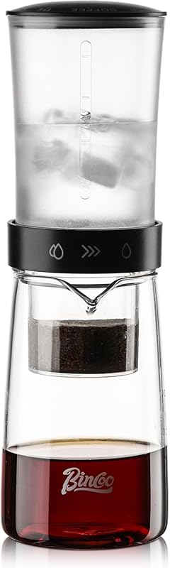Bincoo 450ML Glass Ice Coffee Dripper with Adjustable Drip Flow Contro