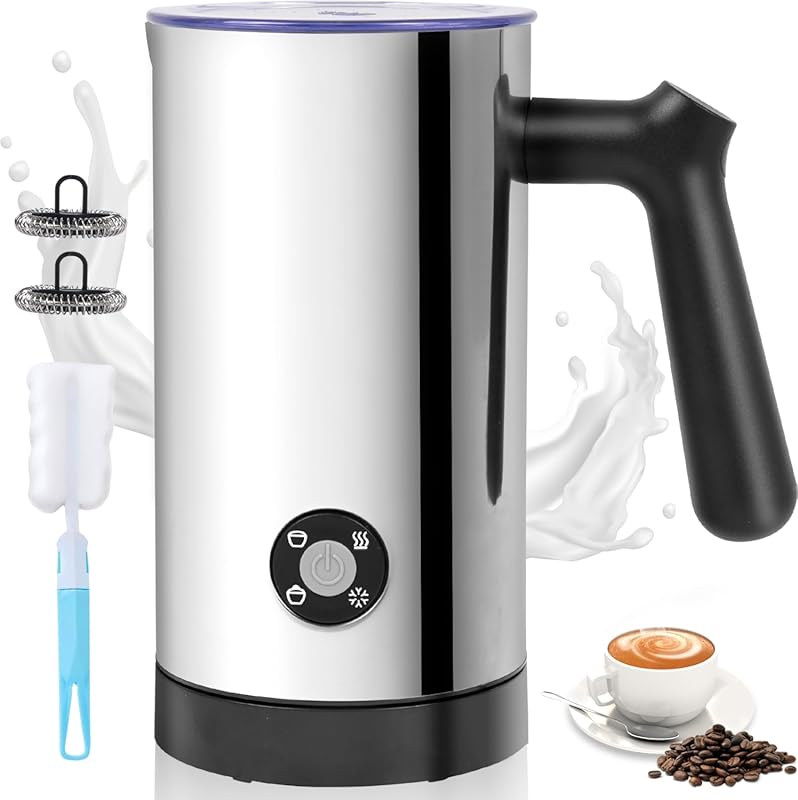 4-in-1 Electric Milk Frother and Steamer with Ceramic Lining, Automati