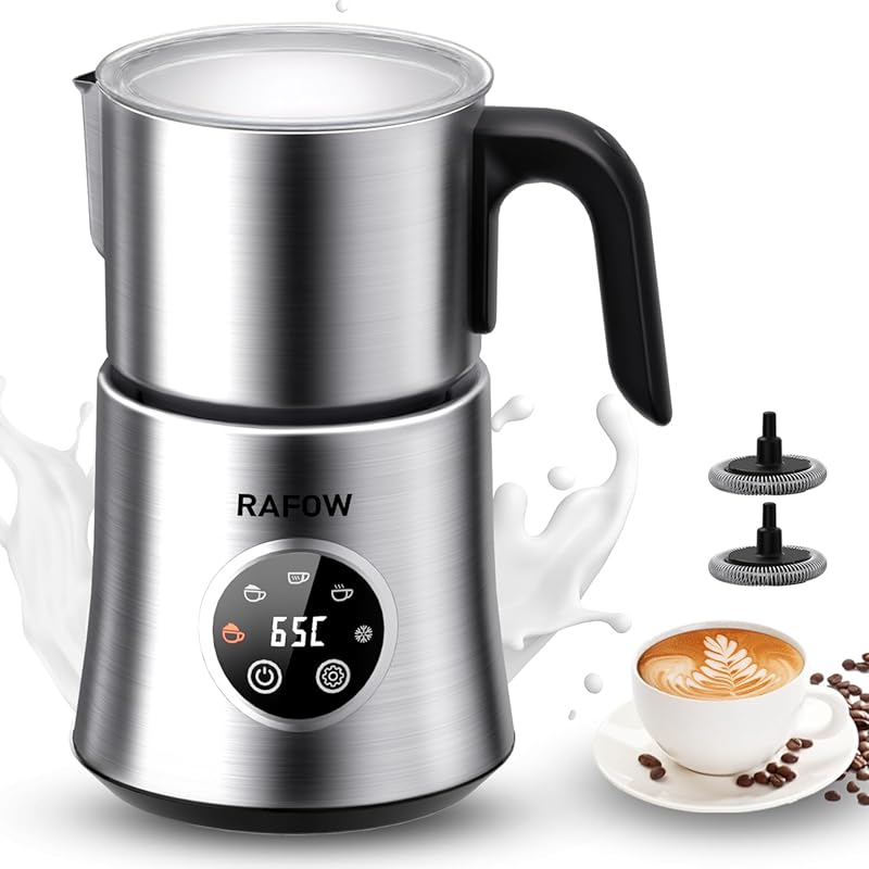 5-in-1 Electric Milk Frother with 16.9oz Capacity, Dishwasher Safe, Au