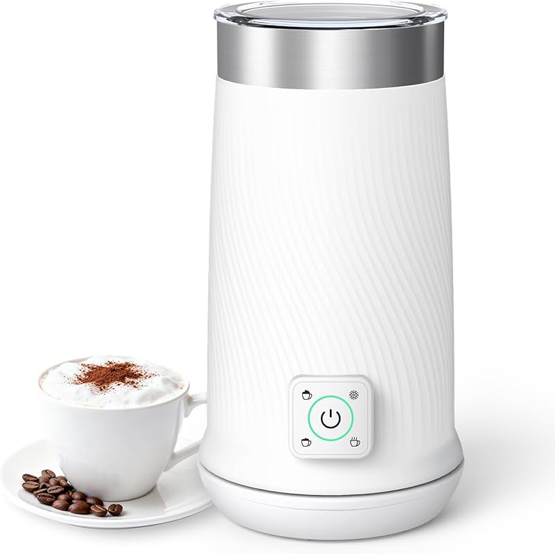 4-in-1 Electric Milk Frother with Warm and Cold Foam Maker, Milk Heate