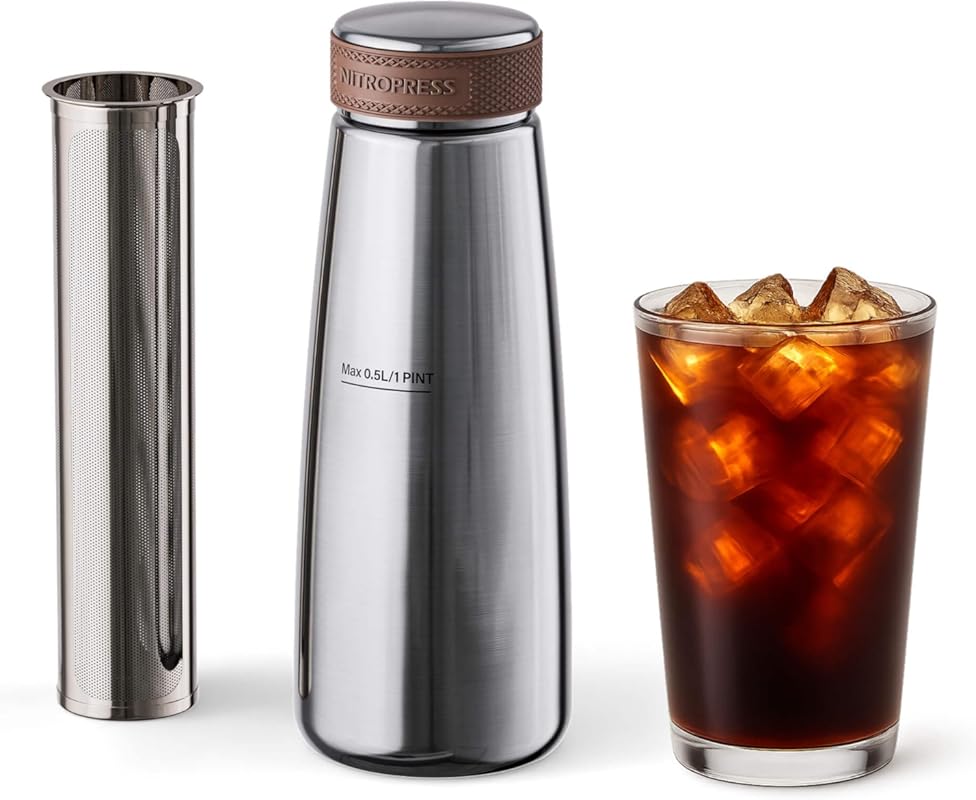 Stainless Steel Cold Brew Coffee & Tea Maker Home Brew Kit with 200 Mi
