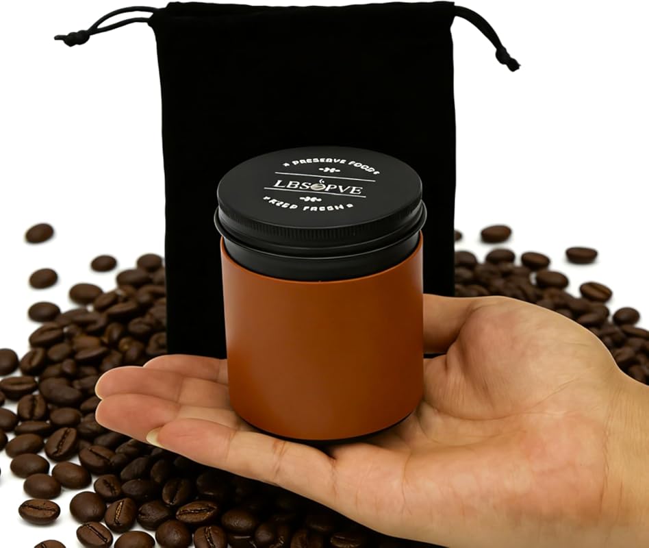 Mini Portable Aluminum Alloy Coffee Canister, Airtight Storage Jar for