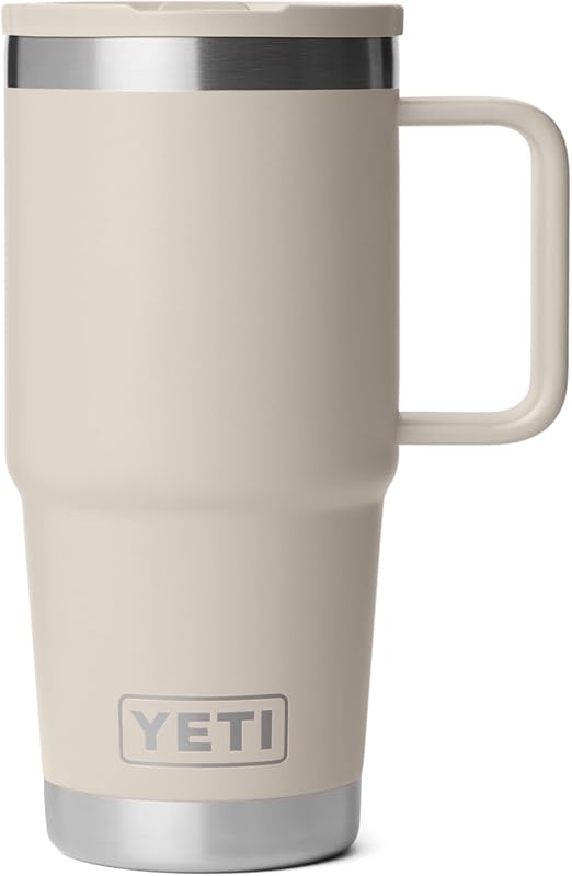 YETI Rambler 20 oz Travel Mug with Flip Straw Lid, Durable Stainless S