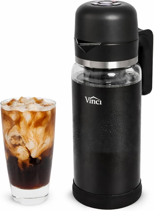 VINCI Express Electric Cold Brew Maker with 2.0L Glass Carafe, 3 Brew 