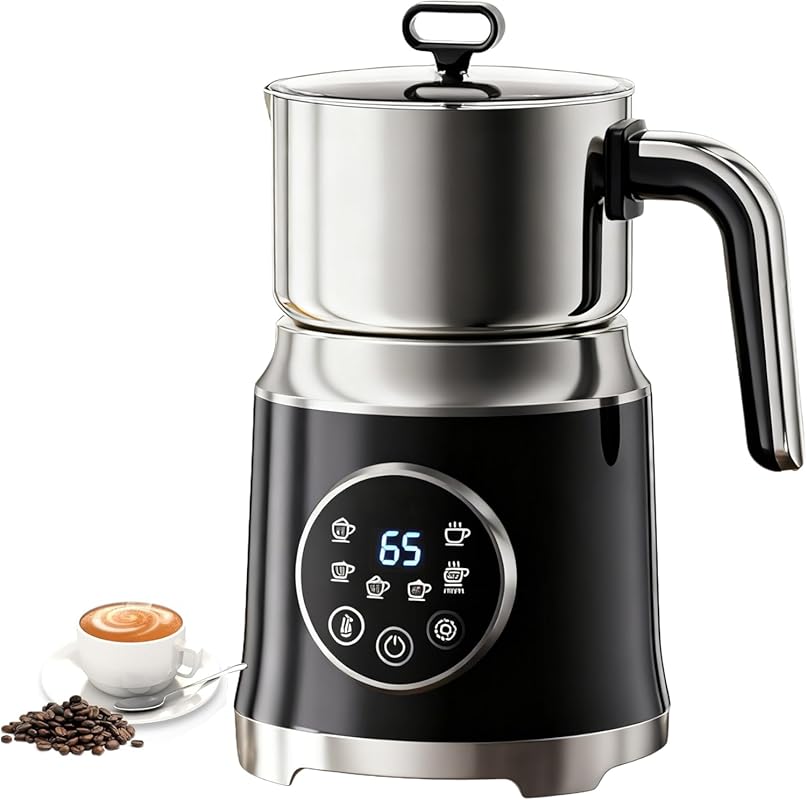 Large Capacity Detachable Electric Milk Frother and Steamer with Warm