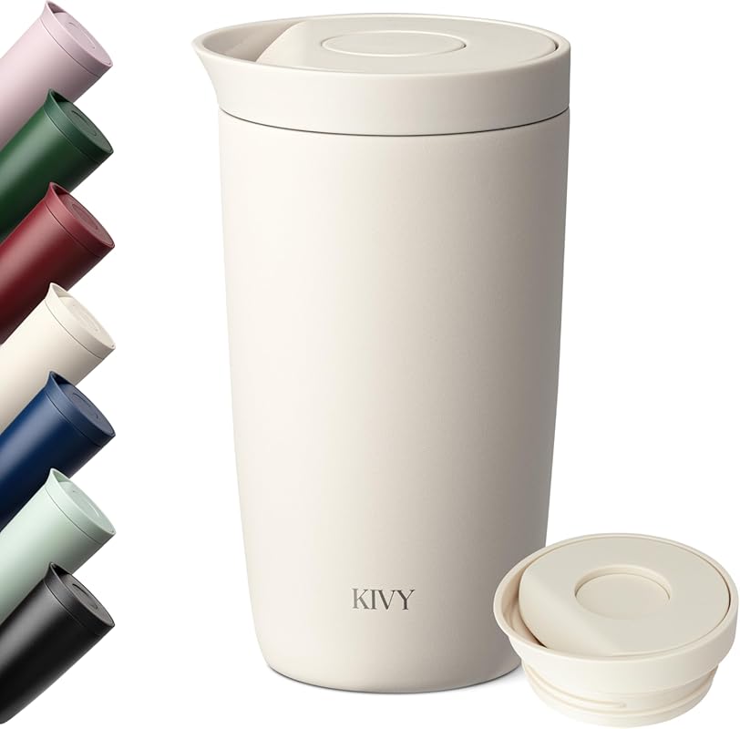 KIVY 12oz Travel Coffee Mug Tumbler, Stainless Steel Insulated Spill P