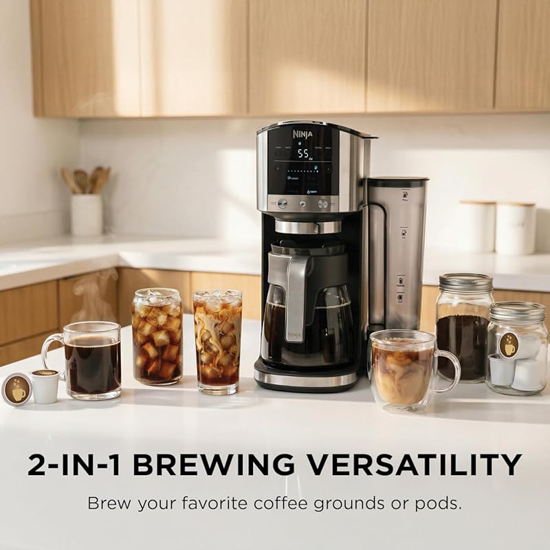 Ninja DualBrew Coffee Maker for Grounds & Pods, Single-Serve to 12-Cup