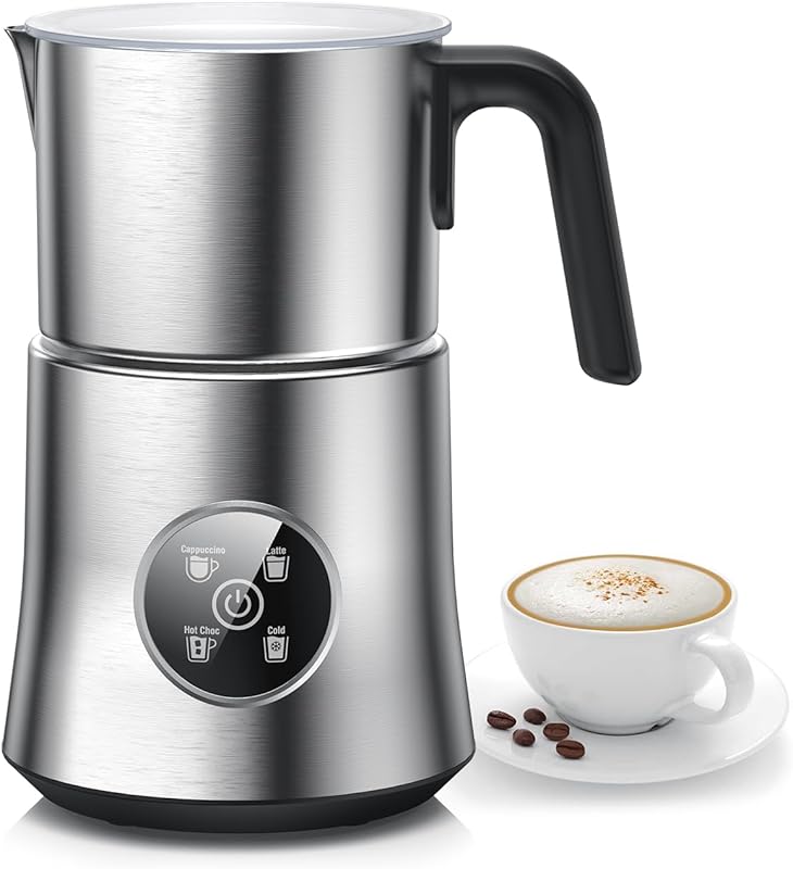 Large Capacity Electric Milk Frother and Steamer with Detachable Stain