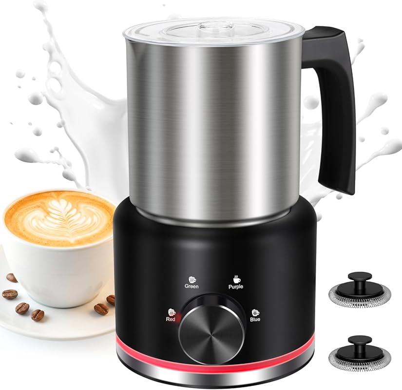 17oz 4-in-1 Electric Milk Frother and Steamer with Stainless Steel Jug
